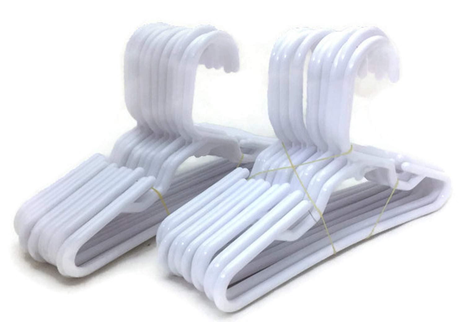24 White Plastic Hangers(2 Dozen) fits 18 Inch Dolls Clothes 18" Doll Clothing