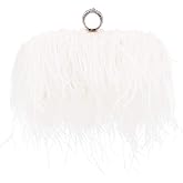 Miuco Women Feather Clutch Purse Shoulder Crossbody Bag Evening Handbags