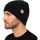 TOP-EX PolarWool™ Merino Wool Beanie for Men Women – Fleece Lined Warm Knit Cuffed Hat, Soft Stocking Cap for Cold Weather