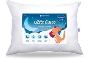 Pharmedoc Little Garoo Toddler Pillow with Pillowcase – 14x19 Pillow – White Cotton Toddler Pillows for Sleeping, Kids Pillow, Travel Pillows for Sleeping, Mini Pillow, Toddler Bed Pillows
