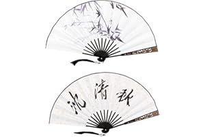 MANYEER Shen qingqiu Cosplay Fan,Anime Cosplay Costume Decorative Folding Fans, Hanfu Matching Folding Fans Black and White