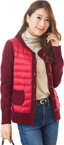 Amazon ダウンカーディガン おしゃれ ウォッシャブル 厚手 レディース ダウン 軽量 カーディガン ニット ハイゲージ ナイロン 洗える 羽織 防寒 カーディガン ボレロ 通販