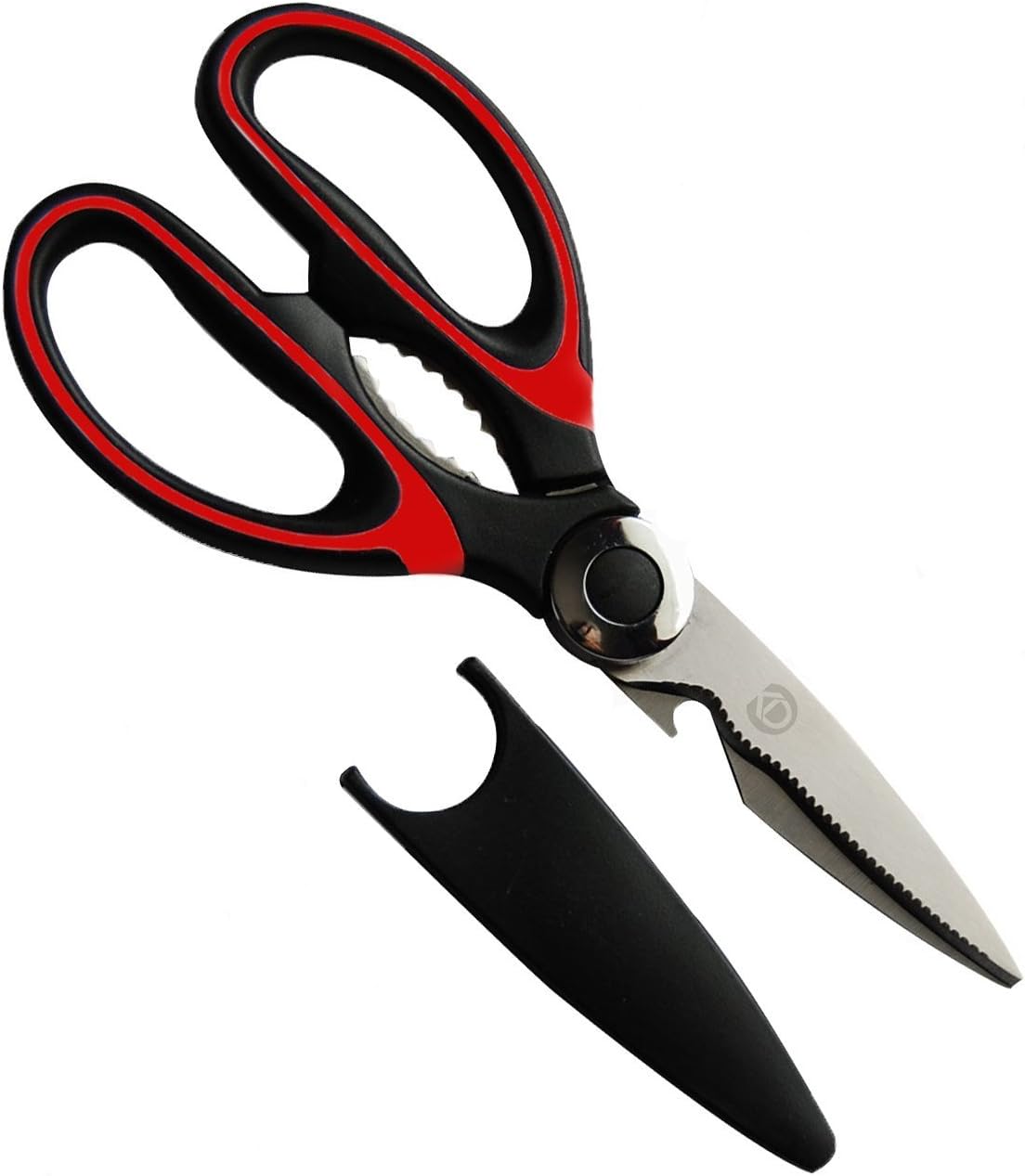 Heavy Duty Kitchen Utility Scissor / Poultry Shears with Ultra Sharp Stainless Steel Blades for chicken, meat, veggies, herbs, BBQ & more. Multi-purpose tool for left or right hand Chefs by KD Living.