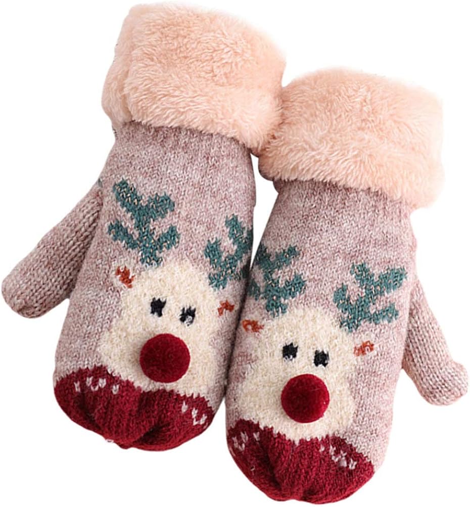 PRETYZOOM 1 Pair Christmas Winter Gloves Mitten Gloves Kids Toddler