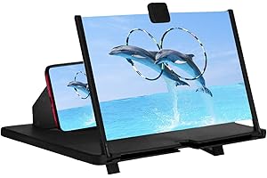 SyangKaitian 12" Screen Magnifier for Smartphone, 3D HD Mobile Phone Screen Magnifier Video, Expandable HD Screen for Movies 