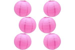 CEEYSEE 6 Pcs Paper Lanterns 12 Inch Rose Chinese Japanese Round Hanging Decoration Paper Lanterns for Halloween Wedding Birt