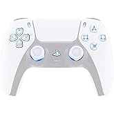 eXtremeRate 7 Colors 9 Modes Luminated Dpad Thumbsticks Share Home Face Buttons for PS5 Controller BDM-030 040 050, White Classical Symbols Buttons DTF LED Kit for PS5 Controller - NO Controller