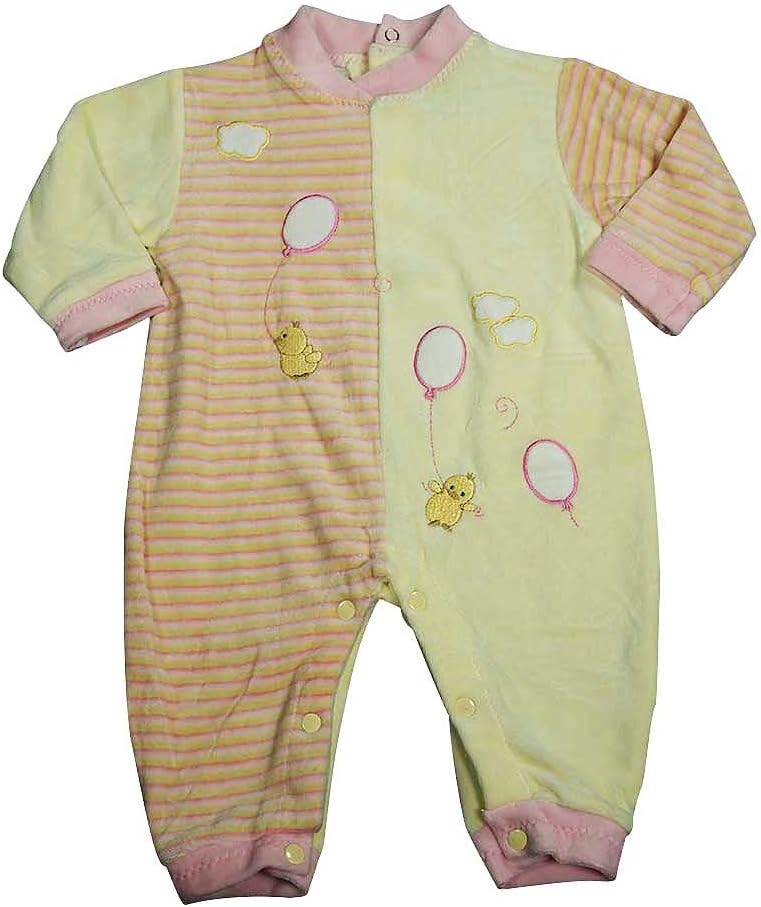 BEYOND BASIC KIDS - Baby Girls Long Sleeved Velour Coverall
