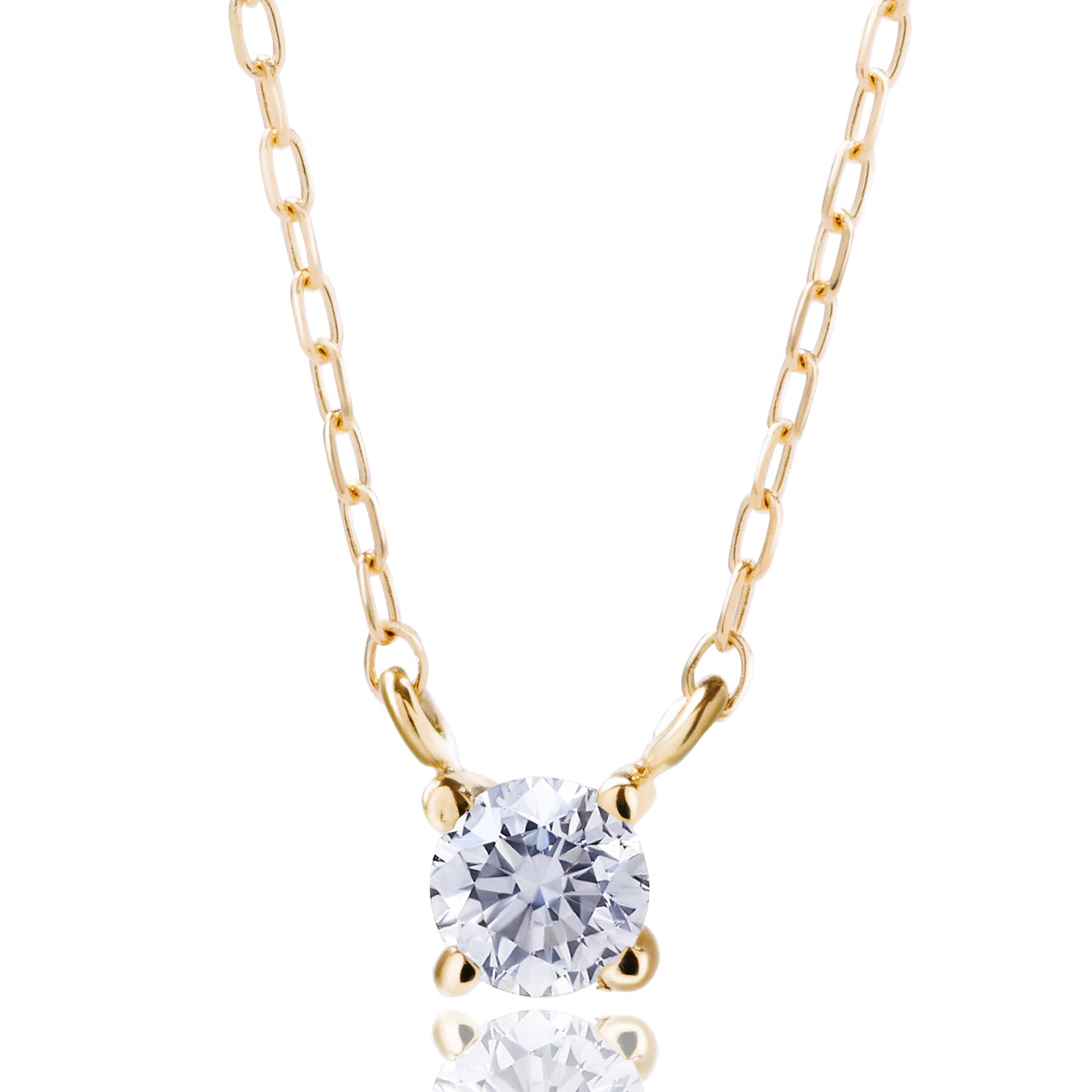 [LEGAN] レガン ネックレス 1粒ダイヤ 0.1ct 天然ダイヤモンド K18YG イエローゴールド 4本爪 | レディース 日本国内製商品画像