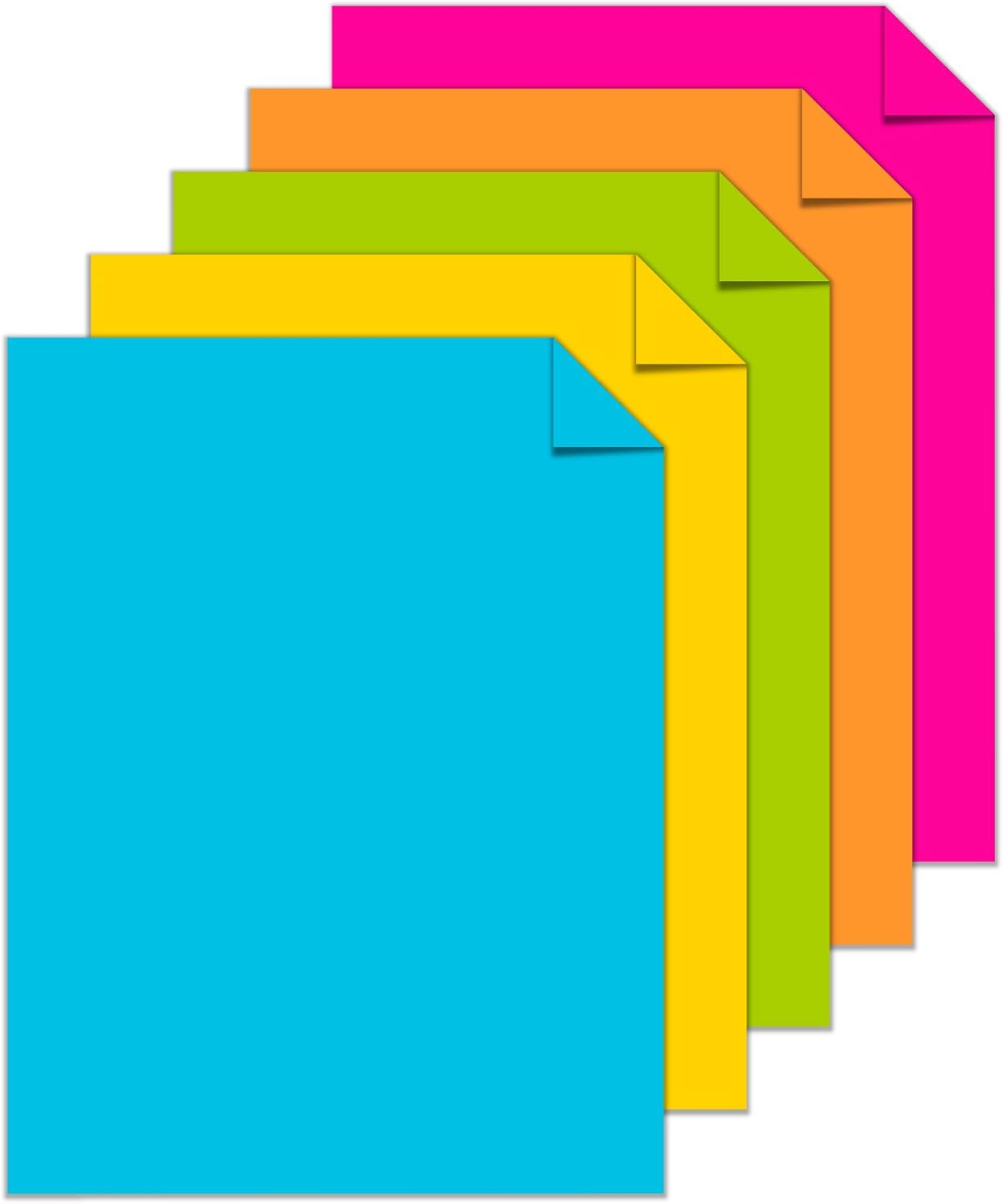 Astrobrights Colored Cardstock, 8.5” x 11”, 65 lb/176 gsm, “Bright” 5-Color Assortment, 250 Sheets (99904): Office Products