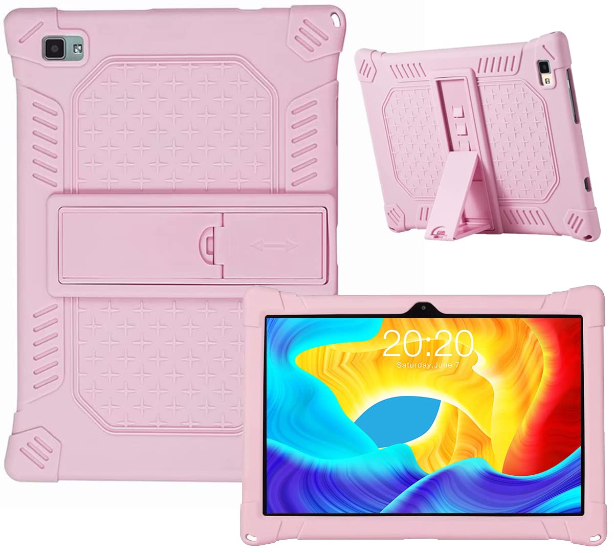 AKNICI TECLAST P20HD Tablet Case, Protective Case Cover for TECLAST P20HD/TECLAST M40/TECLAST M40 Pro/YESTEL T5/Blackview Tab8/Blackview Tab 8E/Dragon Touch Notepad 102/AOYODKG 10/Ulefone A7 - Pink