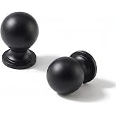 10 Pack Matte Black Mini Cabinet Knobs, Round Ball Kitchen Cabinet Pulls | Single Hole Hardware Zinc Alloy Handles Bathroom Drawer Knobs Cabinets Dresser Knob