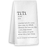 XYDEG Titi Auntie Gifts Kitchen Towels, Titi Aunt Gifts for Mother's Day Dish Tea Towels for Kitchen, Auntie Aunt Gifts from Niece Nephew Decorative Hand Towels for Bathroom, 16x24 Inch