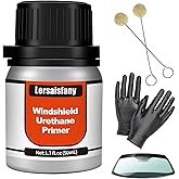 LERSAISFANY Windshield Primer Kit - Single Step Urethane Adhesion Promoter | Fast Dry, UV Resistant, No Mix - Black, 50mL with Applicators and Gloves