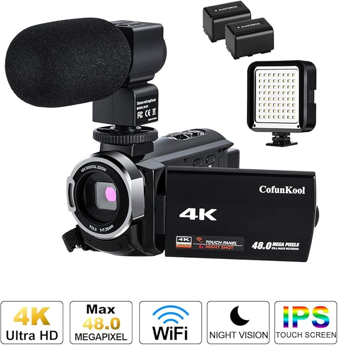 4K Camcorder Camera Ultra HD 1080P 60FPS Video Camera Amazon.co.uk