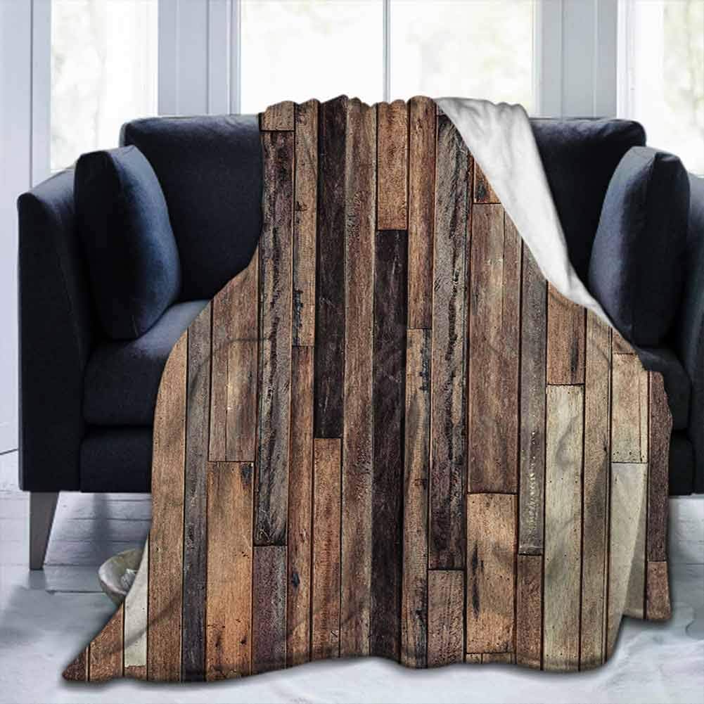 Flannel Super Soft Bed Blanket Throw Blankets Wooden,Brown