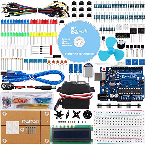 Keywish UNO Project Starter Kit for Arduino with UNO R3 Development Board, LCD1602, Breadboard, Servo Motor, Detailed Tutorial