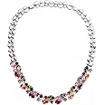 Necklaces for Women, Classic Multi Gemstones Silver Necklaces with Amethyst Garnet Morganite Peridot Women Jewelry