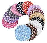13pcs Women Girl Bun Cover Snood Hair Net Ballet Dance Skating Chic Crochet With Pearl (13pcs)