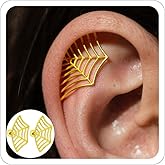 Spider Web Earrings for Women Spider Web Cartilage Earring Funny Fake Spider Punk Stud Earring Hip Hop Goth Halloween Piercing Earring Accessories Jewelry