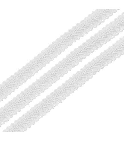 49 Yards White Gimp Braid Trim – 1/4 Inch Woven Polyester Ribbon For DIY Curtains & Sewing Crafts-380884