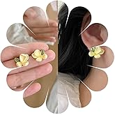 Ximdble Vintage Gardenia Flower Earrings Resin Flower Stud Earrings Gardenia Earrings Statement Flower Earrings Jewelry for Women
