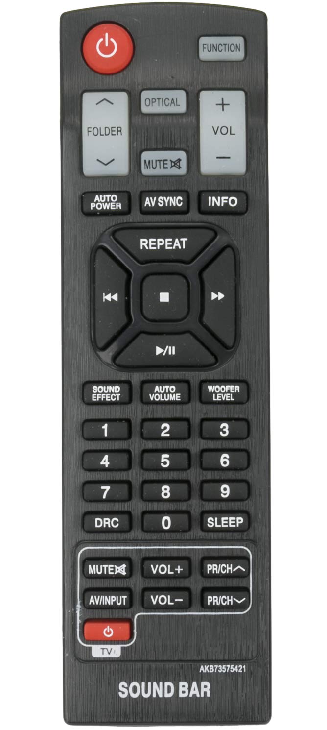 VINABTY AKB73575421 Replacement Remote Control Applicable For LG Soundbar NB2530 NB3530 NB4530 NB3540 NB4540 NB5540 NB3531 LAP440 NB4542 NB300 S34A2-D NB3730A NBN36 NB4530A NB5541 NB4532B NB2530A