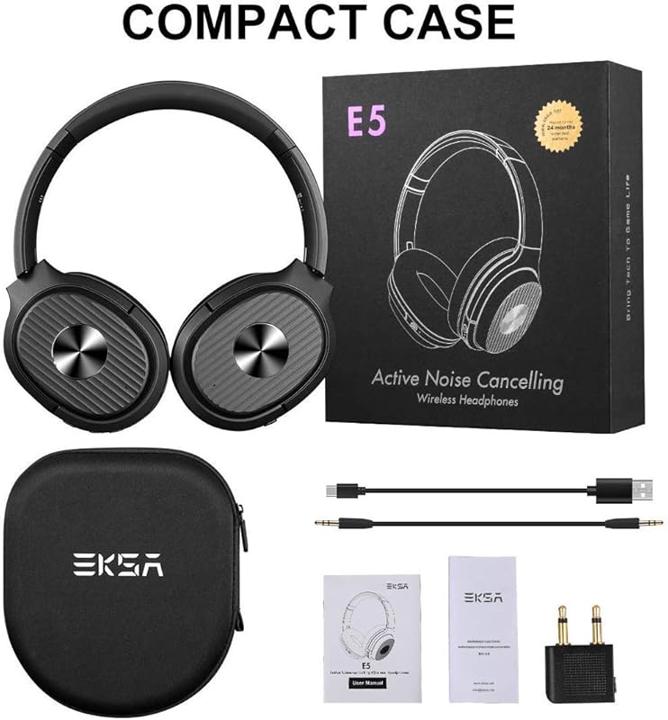 EKSA E5 蓝牙5.0 主动降噪头戴式耳机 7.5折.99秒杀 海淘转运到手约￥401