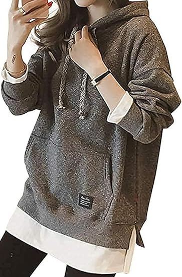 Amazon エンプティオ カジュアル 重ね着風 プルオーバーパーカー レディース トレーナー パーカー 通販