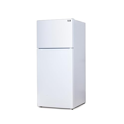 BLACK+DECKER 18.1 Cu. Ft. Top Mount Refrigerator with Ice Maker, 2-Door Refrigerator with Top Freezer, Freezer with Icemaker and Adjustable Temperature Control, ENERGY STAR, BR1810HIMW, White