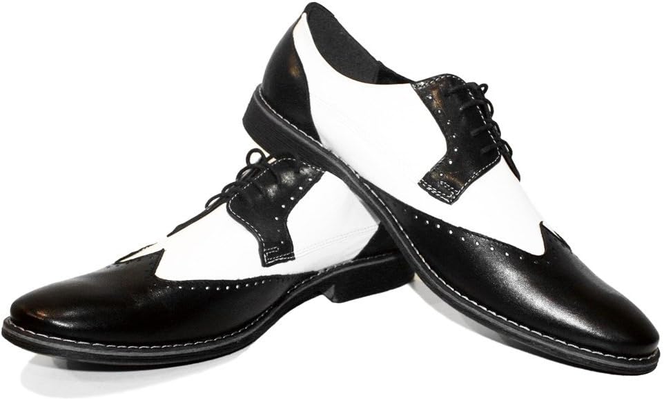 Modello Capones Due - Handmade Italian Leather Mens Color Black Oxfords Dress Shoes - Cowhide Smooth Leather - Lace-Up