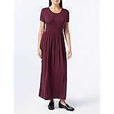 Amazon Essentials Women's Short-Sleeve Waisted Maxi Dress (Available in Plus Size)