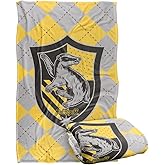 Harry Potter Hufflepuff Plaid Sigil Silky Touch Super Soft Throw Blanket 36" x 58",Hufflepuff Plaid Sigil