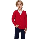 SMINLING Pinker Boys School Uniform Cardigan Sweater V-Neck Soft Cotton Clothing