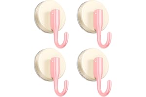 4Pcs Suction Hooks, Waterproof, Heavy-Duty, Removable, No Drilling, Strong Adhesion, Multi-Use Wall Hooks for Bathroom, Kitch