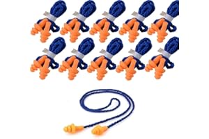QUALITY PLUGS BY RIPS 10 Pair Corded Reusable Ear Plugs for Shooting Range Ear Protection for Gun Range - Hunting Ear Plugs for Construction Firearm Ear Protection Shooting Gun Hearing Protection Earplugs Corded