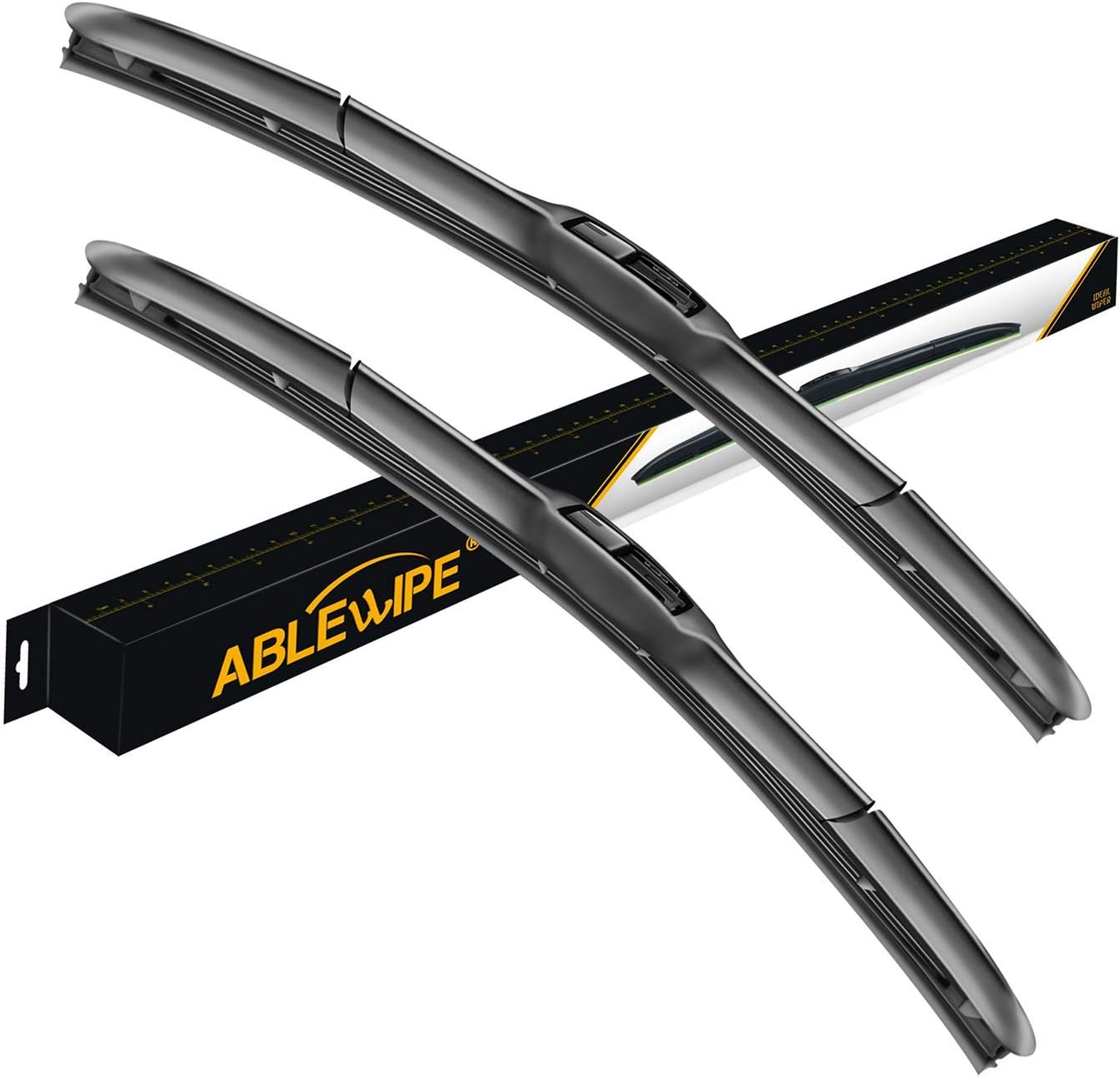 ABLEWIPE Windshield Wiper 26" + 22" Front Window J/U Hook Wiper Blades Model 18O13B(Set of 2)
