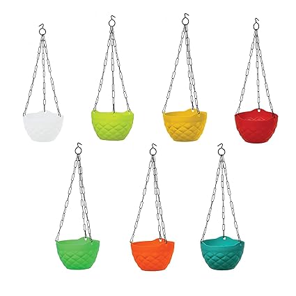 Altino Plastic Hanging Pot with Chain 10 Pcs (12, Standard)