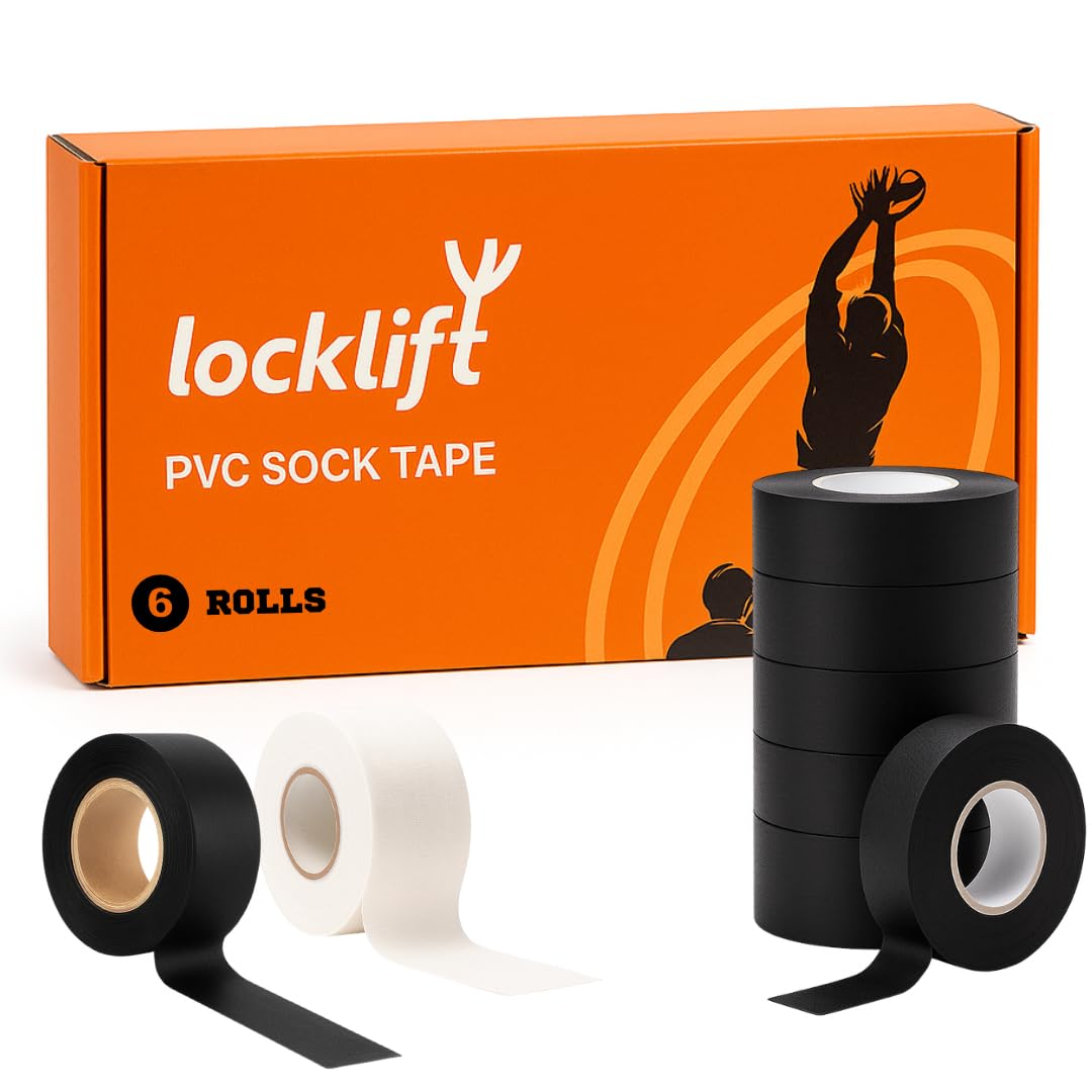 locklift Sock Tape - 6 rolls of locklift PVC Sock Tape (Black)