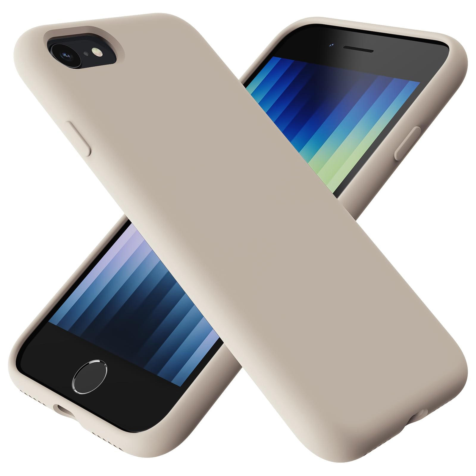 TAXXOE Liquid Silicone Case Compatible with iPhone SE 2020/2022, iPhone 8/7, 4.7 Inch, Soft-Touch, Shockproof, DustProof, Antiskid Full Body Phone Cover for iPhone SE - Gray — image 1