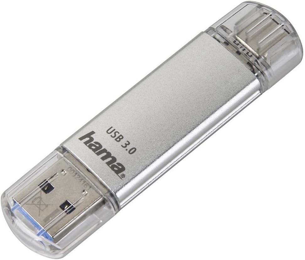 Hama 16GB USB Flash Drive USB 3.0 and USB-C Silver
