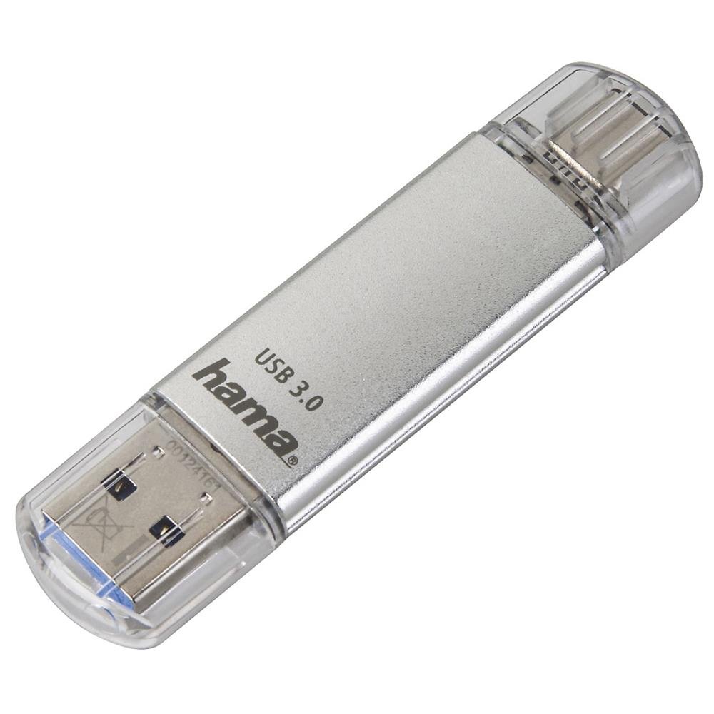 Hama 16Gb USB Flash Drive with USB 3.0 & USB 3.1 Type-C Silver, 00124161