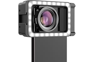 MIAO LAB 15X Phone Macro Lens with LED Fill Light, 15X Macro Lens + 17mm Thread Lens Adapter for iPhone 15/15Pro/15Pro Max, Samsung, Android Phone (Fits for Almost Phone)