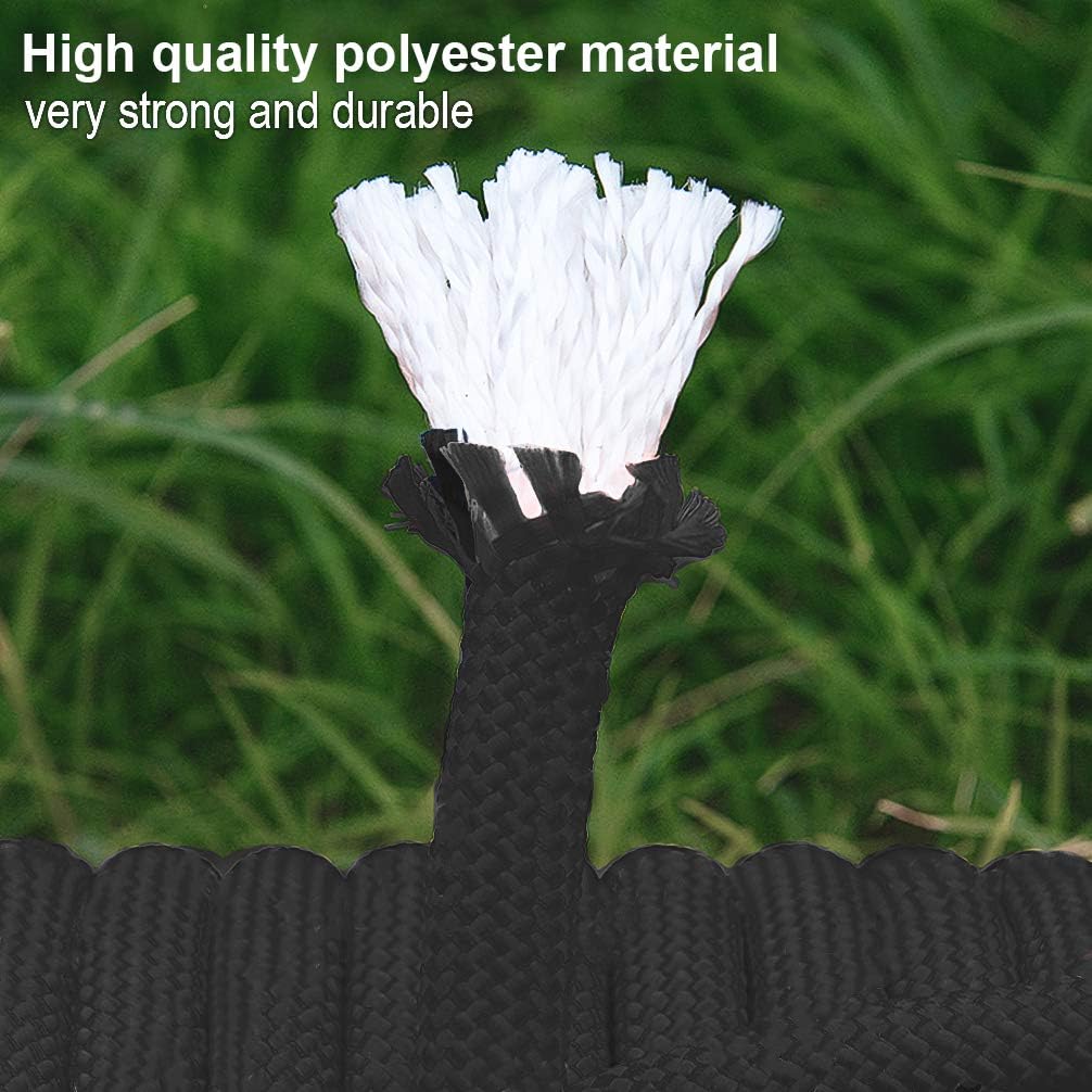 Aoneky 10 mm Static Outdoor Rock Climbing Rope, Fire Escape Safety Rappelling Rope (Black 1, 49) : Sports & Outdoors