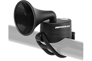 SOUUXIU Electronic Bike Horn 120db 5 Modes IP4 Waterproof Electric Bike Bell Lightweight USB Charging/Battery Powered with Elastic Strap for Mountain Bikes Fat Bikes Road Bikes Electric Scooter