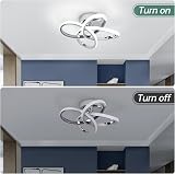 EIDISUNY Led Ceiling Light 30cm Chrome 26W 6000K Cool White Modern Fixture view 6