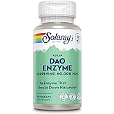 SOLARAY DAO Enzyme - Digestive Enzyme That Breaks Down Histamine - 60,000 HDU - Digestive Enzymes - Vegan, Gluten Free, Lab Verified - 30 Servings, 30 VegCaps
