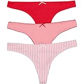 Bonds womens Picot Trim Icons Thong in Stretchy Cotton Blend Mid Rise Fit for Women, 3-pack