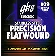 GHS Strings Precision Flatwound Strings for Electric Guitar (750), Ultra Light, 9-42