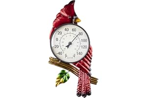 MUMTOP Outdoor Thermometer, Cardinal Large Number Wall Mounted Outside Thermometer for Patio, Yard, Garden